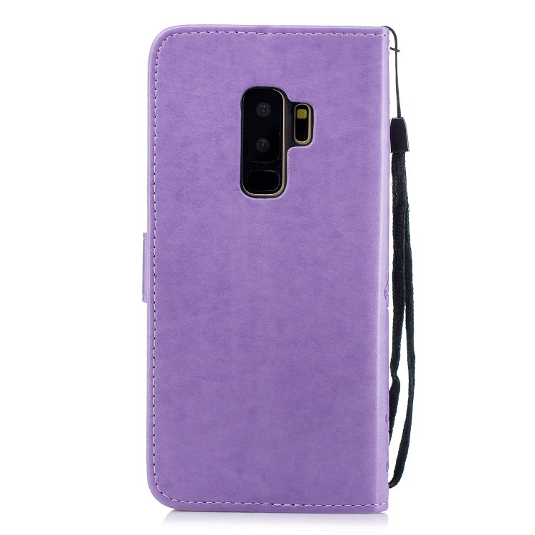 For Galaxy S9+ Plum Blossom Pattern Diamond Encrusted Leather Case with Holder & Card Slots & Wallet