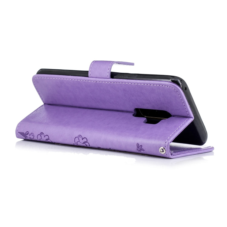 For Galaxy S9+ Plum Blossom Pattern Diamond Encrusted Leather Case with Holder & Card Slots & Wallet