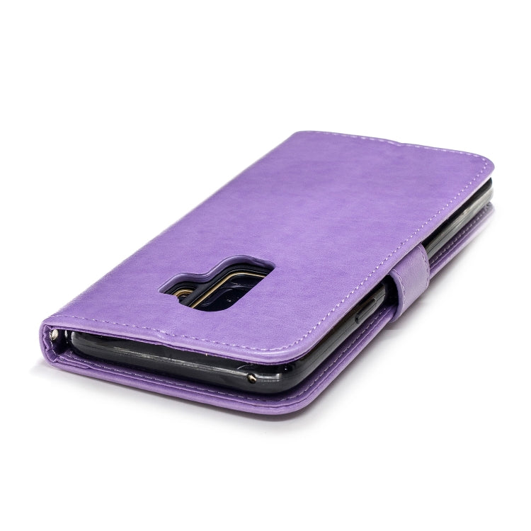 For Galaxy S9+ Plum Blossom Pattern Diamond Encrusted Leather Case with Holder & Card Slots & Wallet