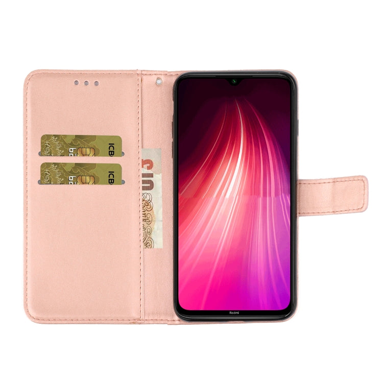 For Xiaomi Redmi Note 8 Plum Blossom Pattern Diamond Encrusted Leather Case with Holder & Card Slots & Wallet