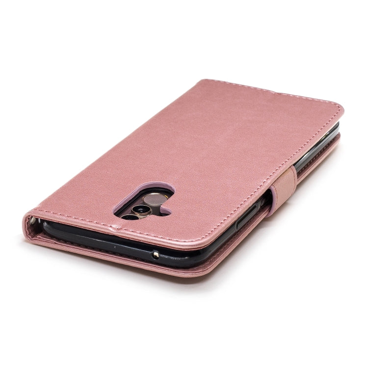 For Huawei Mate 20 Lite Plum Blossom Pattern Diamond Encrusted Leather Case with Holder & Card Slots & Wallet