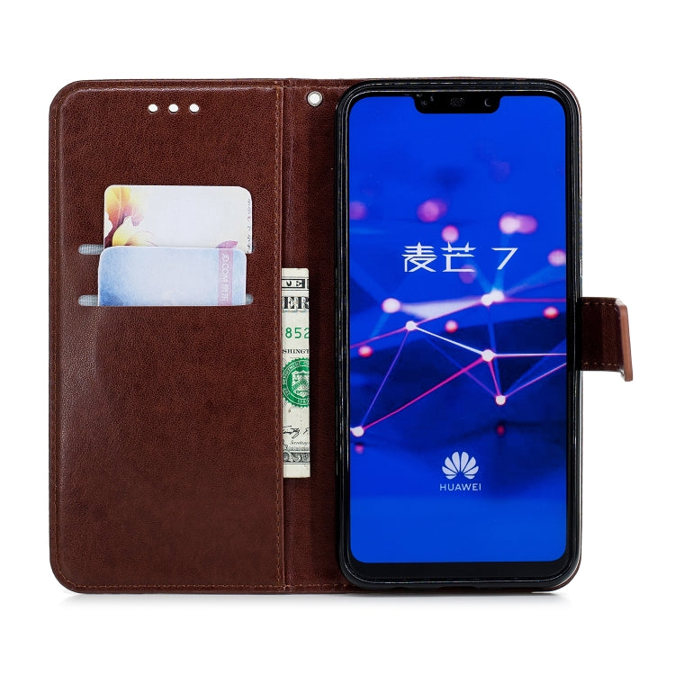For Huawei Mate 20 Lite Plum Blossom Pattern Diamond Encrusted Leather Case with Holder & Card Slots & Wallet