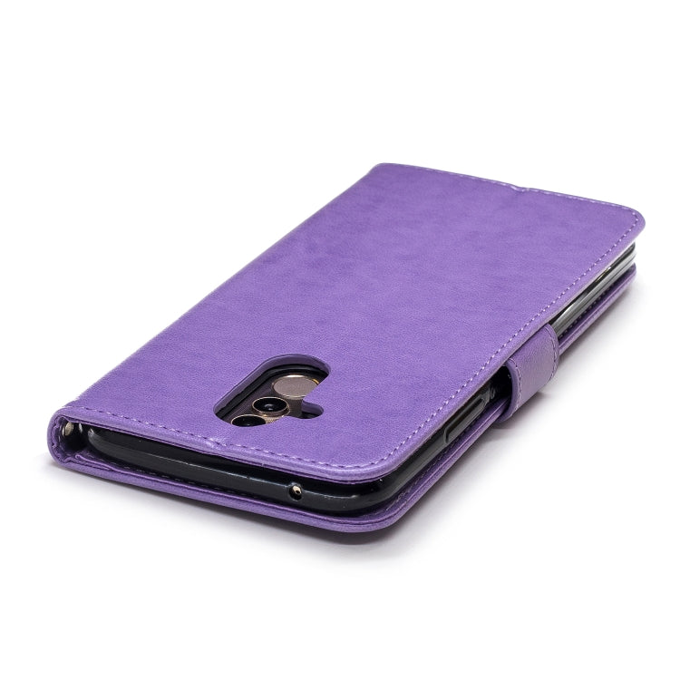 For Huawei Mate 20 Lite Plum Blossom Pattern Diamond Encrusted Leather Case with Holder & Card Slots & Wallet
