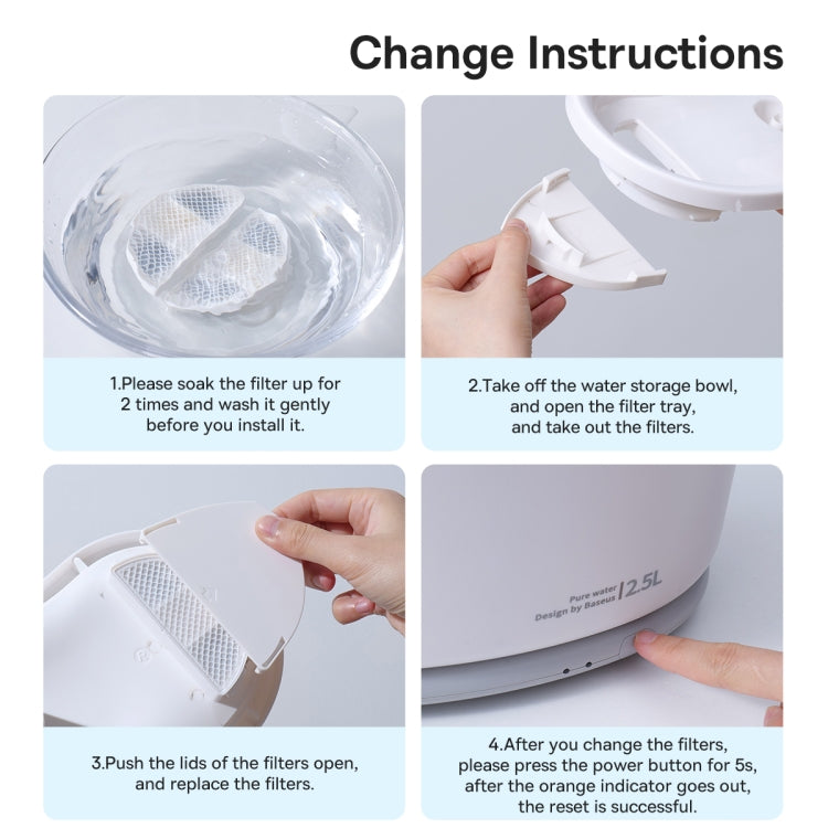 Baseus 8 PCS Smart Pet Water Dispenser Filter Set(White)