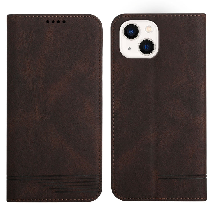 For iPhone 13 Strong Magnetic Leather Case