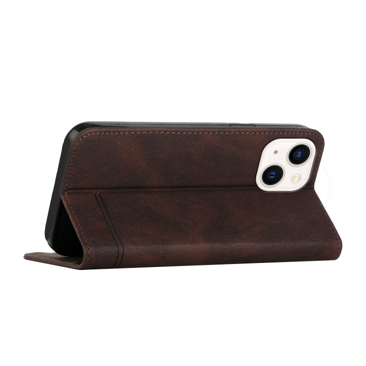 For iPhone 13 mini Strong Magnetic Leather Case