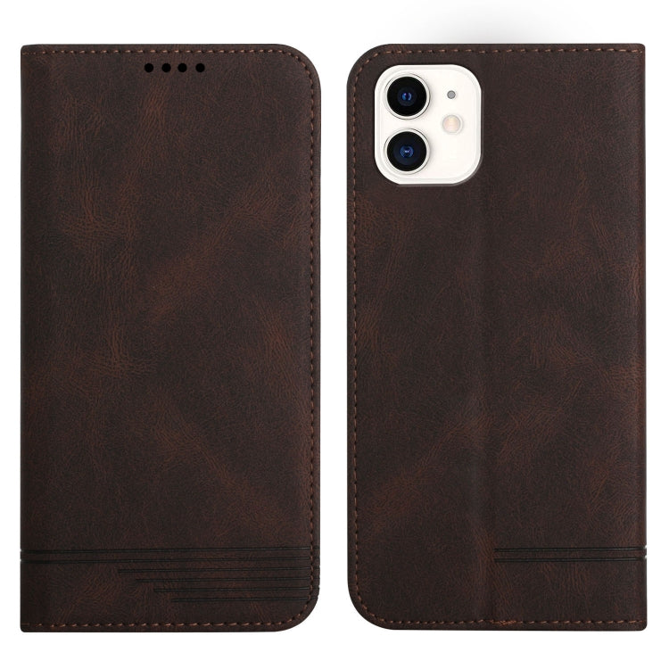 For iPhone 12 Strong Magnetic Leather Case