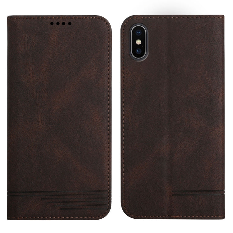 For iPhone XS Max Strong Magnetic Leather Case