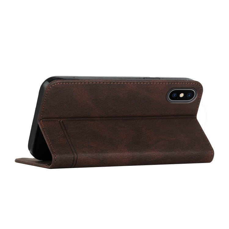 For iPhone XS Max Strong Magnetic Leather Case