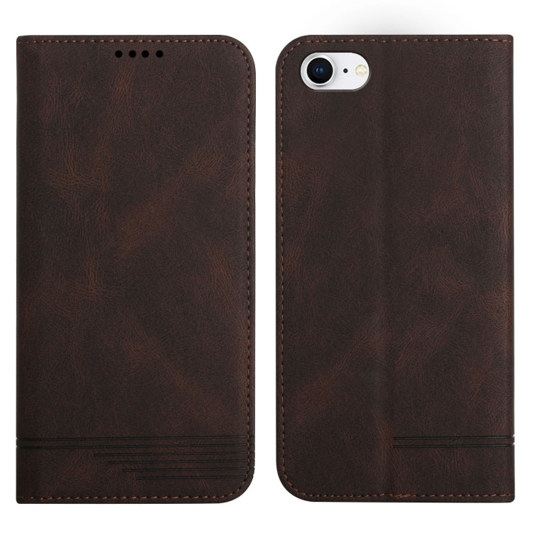 For iPhone SE 2022 / SE 2020 / 8 / 7 Strong Magnetic Leather Case