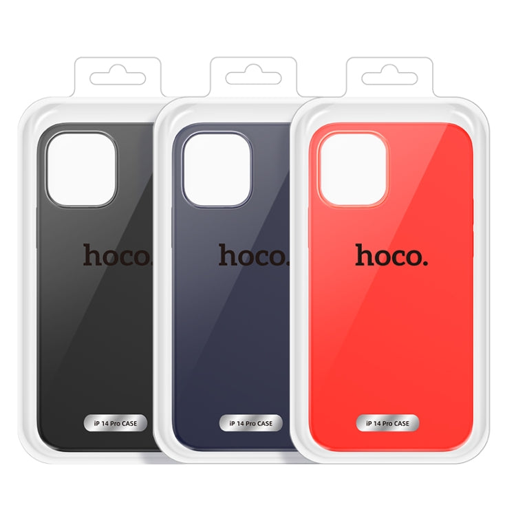 For iPhone 14 Pro hoco Pure Series Liquid Silicone Phone Case(Red)