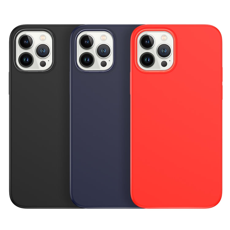 For iPhone 14 Pro Max hoco Pure Series Liquid Silicone Phone Case (Black)