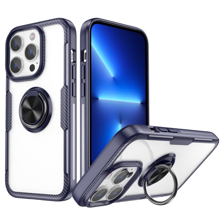 Shockproof Transparent TPU + Acrylic Protective Phone Case with Ring Holder For iPhone 14 Pro Max