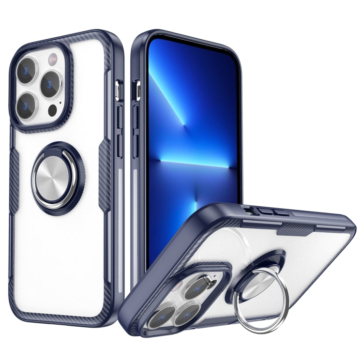Shockproof Transparent TPU + Acrylic Protective Phone Case with Ring Holder For iPhone 14 Pro Max