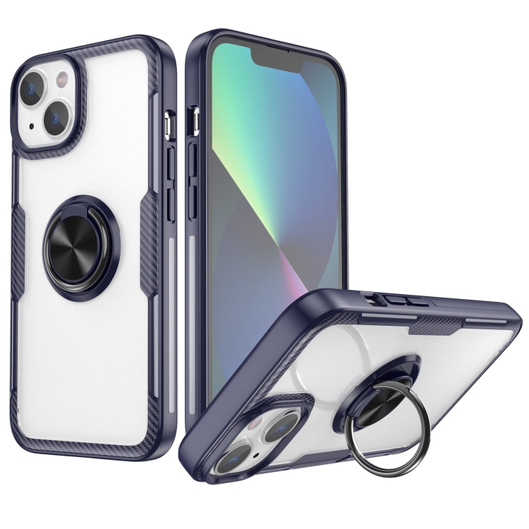 Shockproof Transparent TPU + Acrylic Protective Phone Case with Ring Holder For iPhone 14 Max