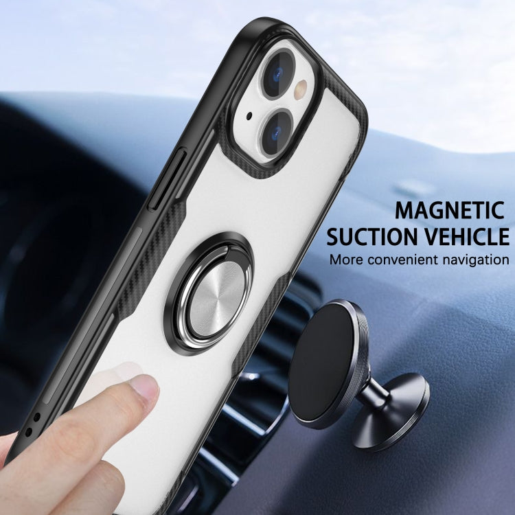Shockproof Transparent TPU + Acrylic Protective Phone Case with Ring Holder For iPhone 14 Max