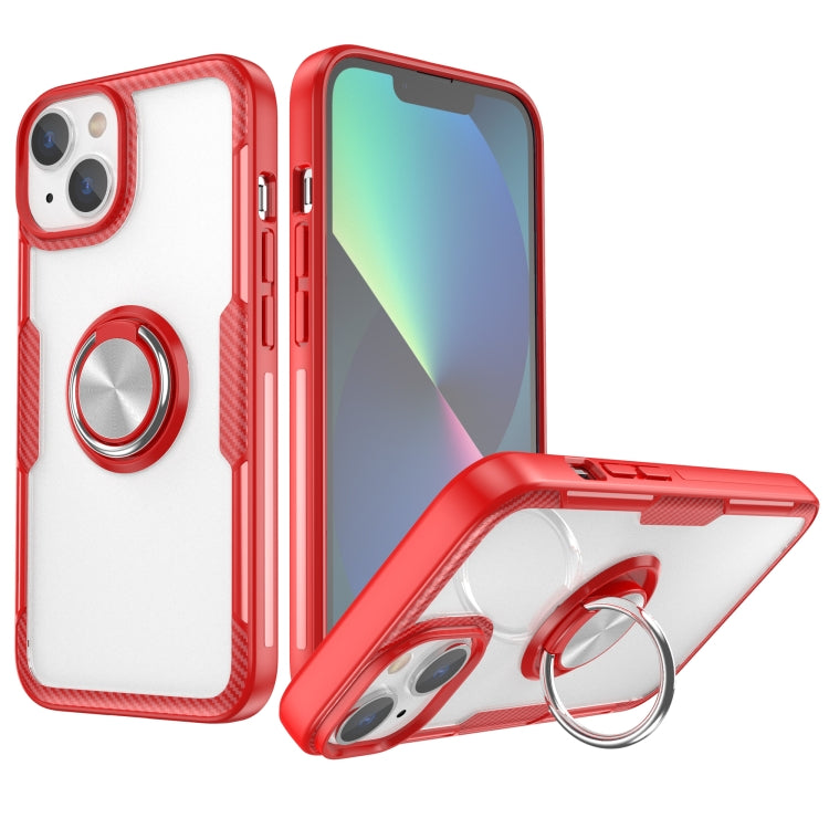 Shockproof Transparent TPU + Acrylic Protective Phone Case with Ring Holder For iPhone 14 Max