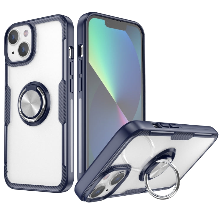 Shockproof Transparent TPU + Acrylic Protective Phone Case with Ring Holder For iPhone 14 Max