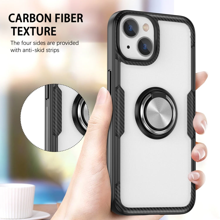 Shockproof Transparent TPU + Acrylic Protective Phone Case with Ring Holder For iPhone 14 Max