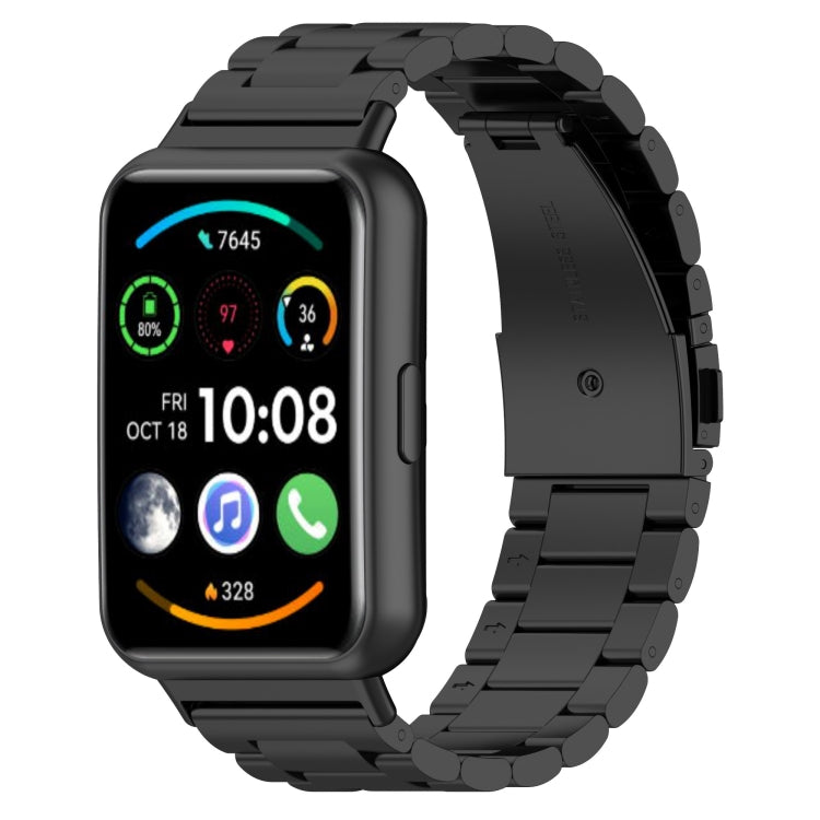For Huawei Watch Fit 2 Three-bead Stainless Steel Watch Band
