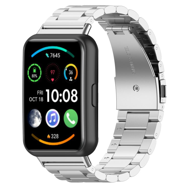 For Huawei Watch Fit 2 Three-bead Stainless Steel Watch Band