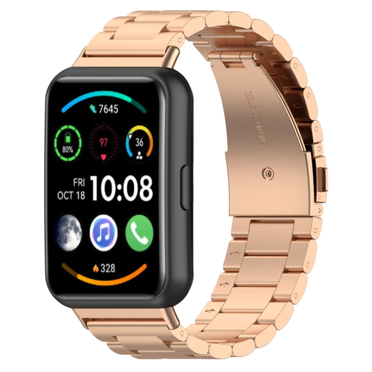 For Huawei Watch Fit 2 Three-bead Stainless Steel Watch Band