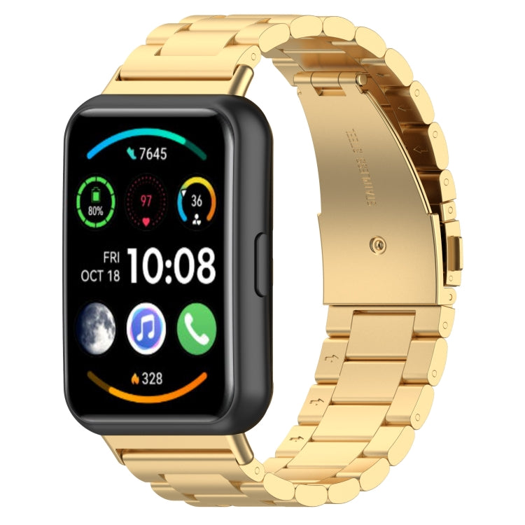 For Huawei Watch Fit 2 Three-bead Stainless Steel Watch Band