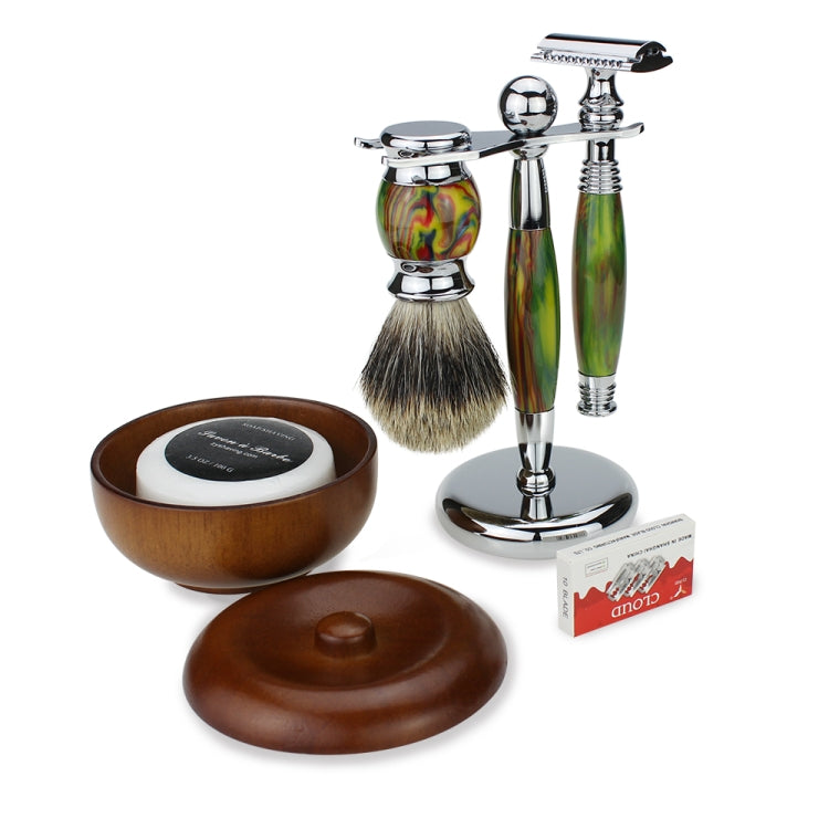 FK-2A Men Manual Shaving Razor Kit with Shaving Brush / Bowl / Soap /  Brush Stand / Blades