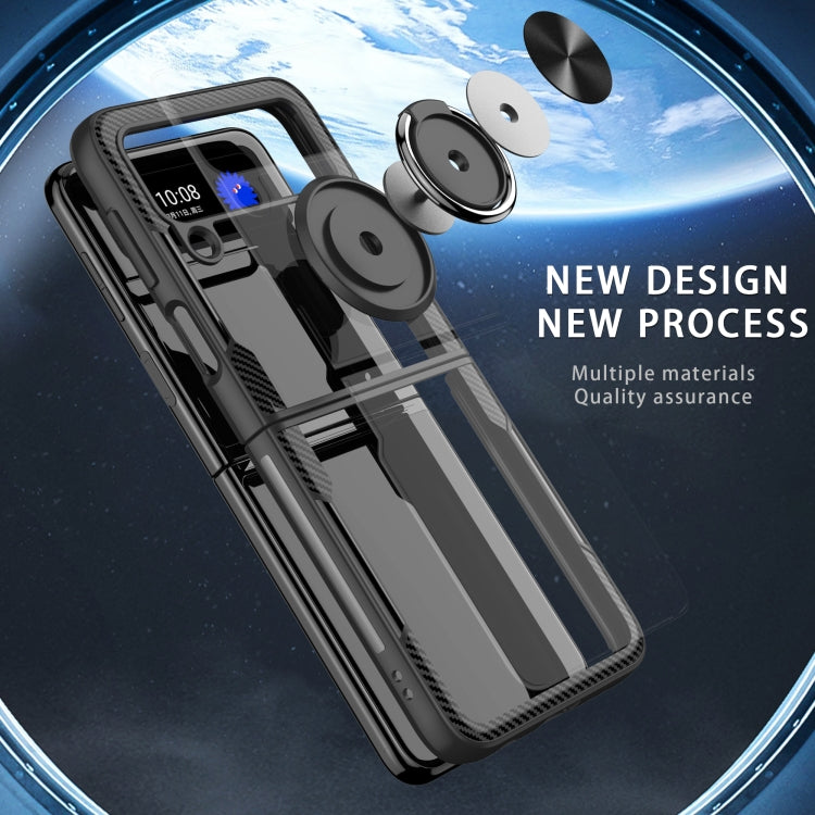 For Samsung Galaxy Z Flip3 5G Shockproof Transparent TPU + Acrylic Protective Phone Case with Ring Holder