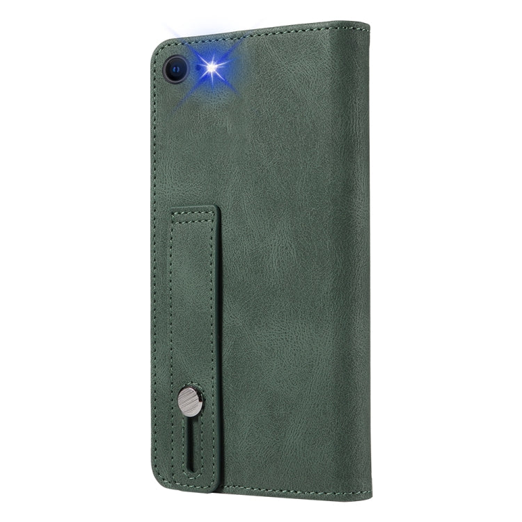 For iPhone SE 2022 / SE 2020 / 8 / 7 Wristband Magnetic Leather Phone Case