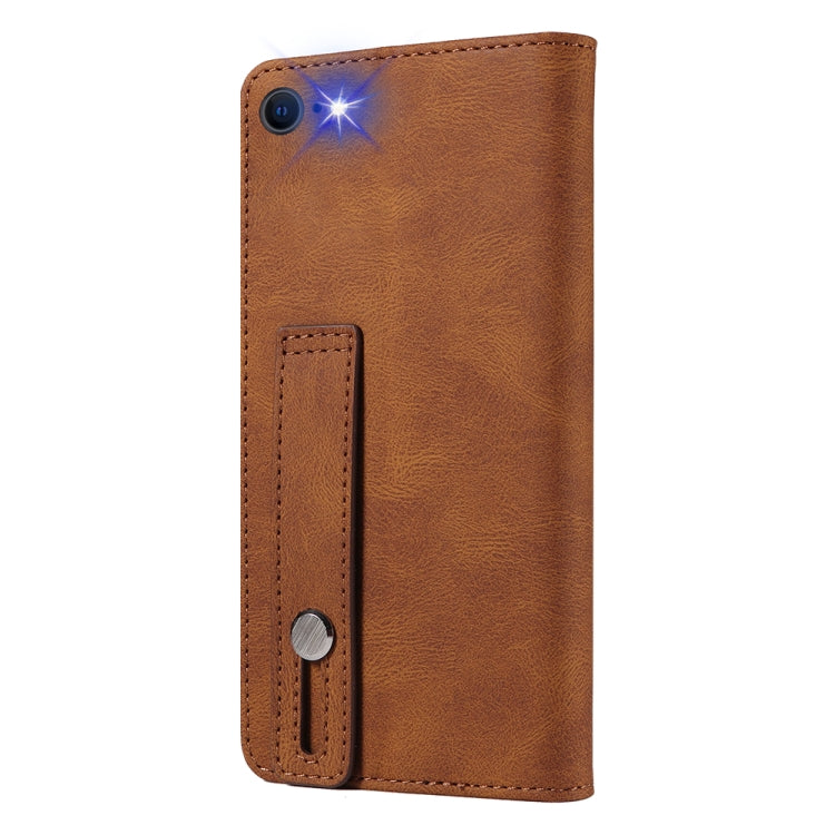 For iPhone SE 2022 / SE 2020 / 8 / 7 Wristband Magnetic Leather Phone Case
