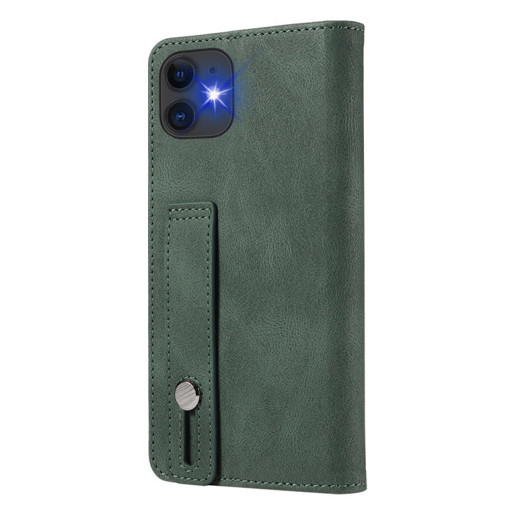 For iPhone 11 Wristband Magnetic Leather Phone Case