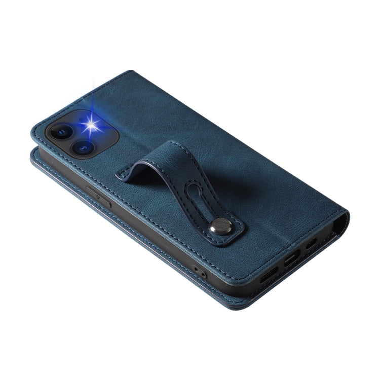 For iPhone 11 Wristband Magnetic Leather Phone Case
