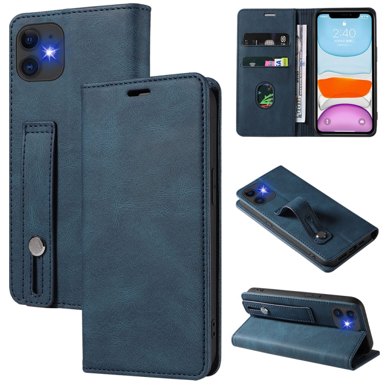 For iPhone 11 Pro Wristband Magnetic Leather Phone Case