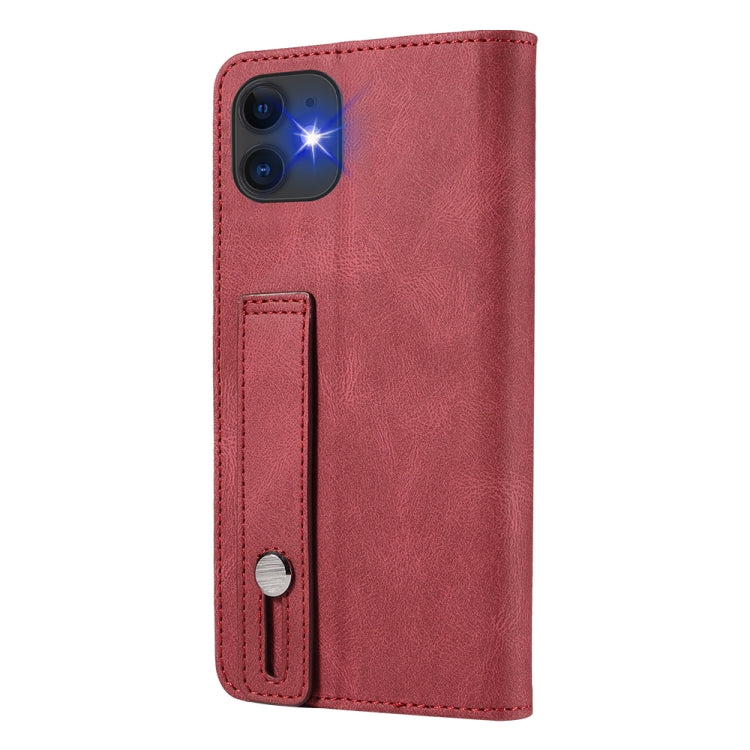 For iPhone 11 Pro Max Wristband Magnetic Leather Phone Case