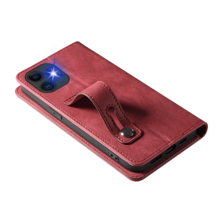 For iPhone 11 Pro Max Wristband Magnetic Leather Phone Case
