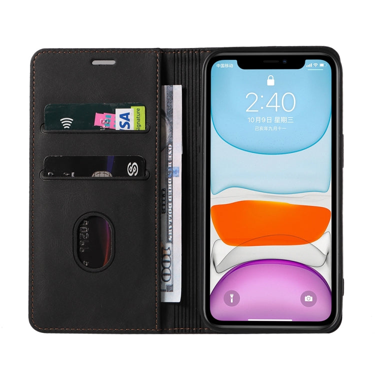 For iPhone 11 Pro Max Wristband Magnetic Leather Phone Case