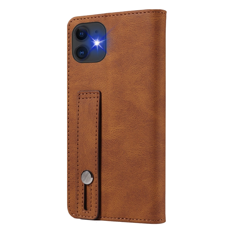For iPhone 11 Pro Max Wristband Magnetic Leather Phone Case