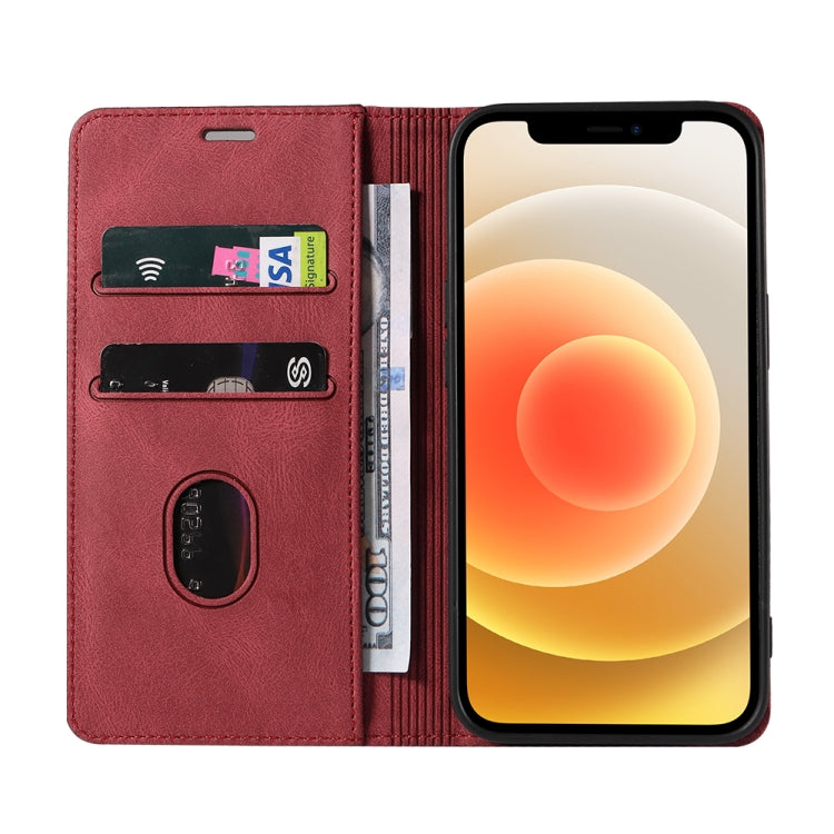For iPhone 12 / 12 Pro Wristband Magnetic Leather Phone Case