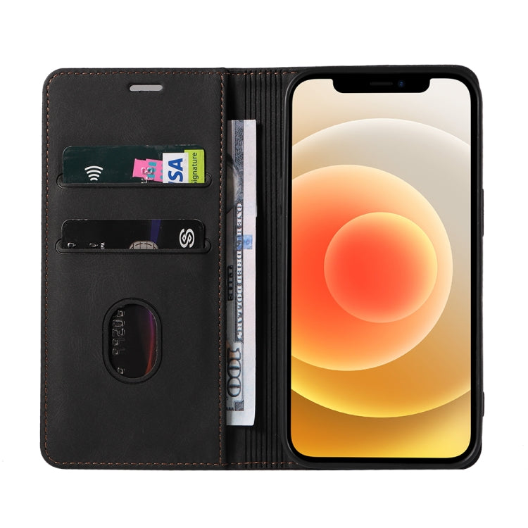 For iPhone 12 / 12 Pro Wristband Magnetic Leather Phone Case