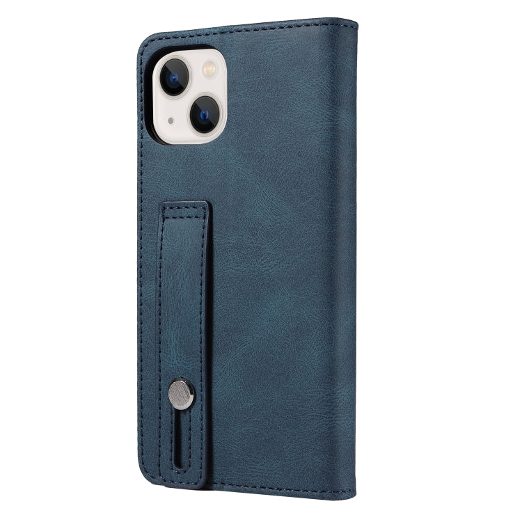 For iPhone 13 Wristband Magnetic Leather Phone Case