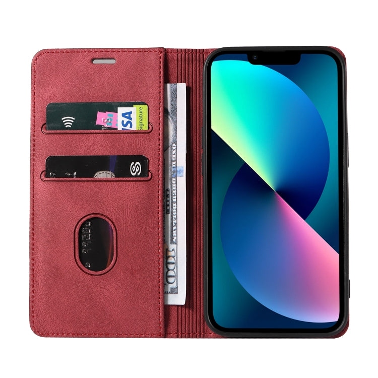 For iPhone 13 Wristband Magnetic Leather Phone Case