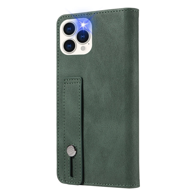 For iPhone 13 Pro Wristband Magnetic Leather Phone Case