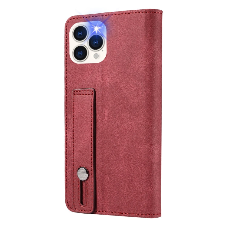 For iPhone 13 Pro Wristband Magnetic Leather Phone Case