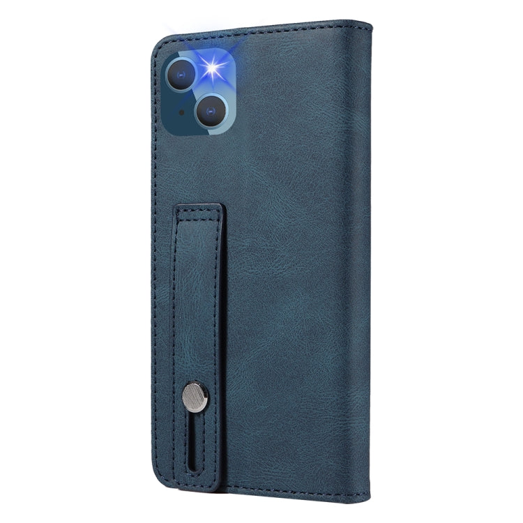 For iPhone 14 Wristband Magnetic Leather Phone Case
