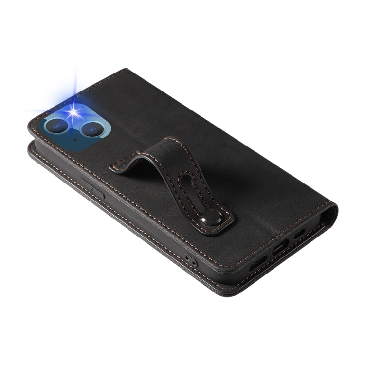 For iPhone 14 Wristband Magnetic Leather Phone Case