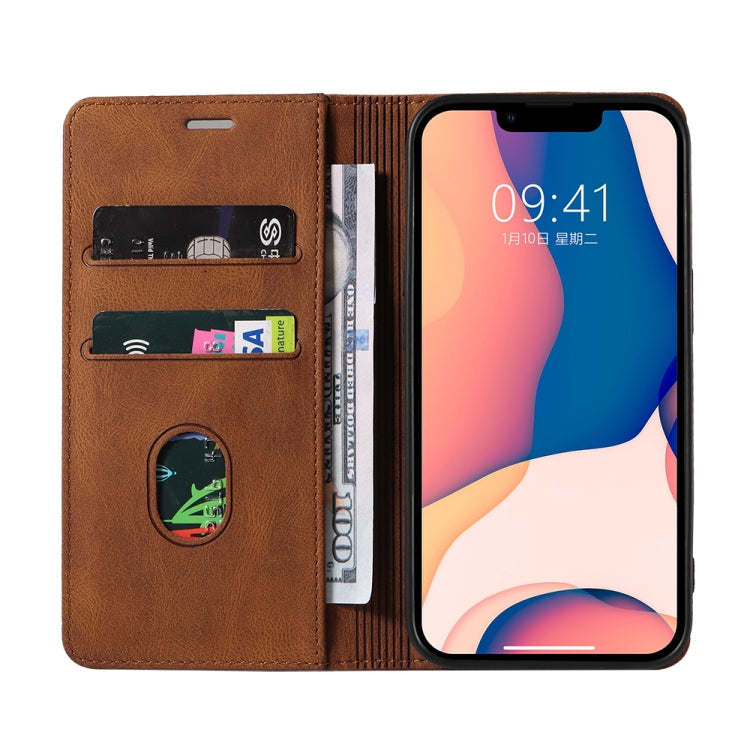 For iPhone 14 Wristband Magnetic Leather Phone Case