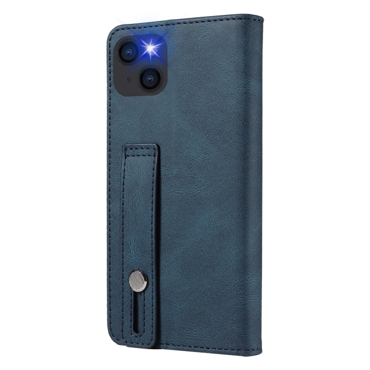 For iPhone 14 Plus Wristband Magnetic Leather Phone Case