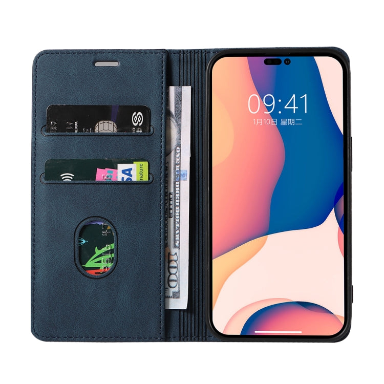 For iPhone 14 Pro Max Wristband Magnetic Leather Phone Case