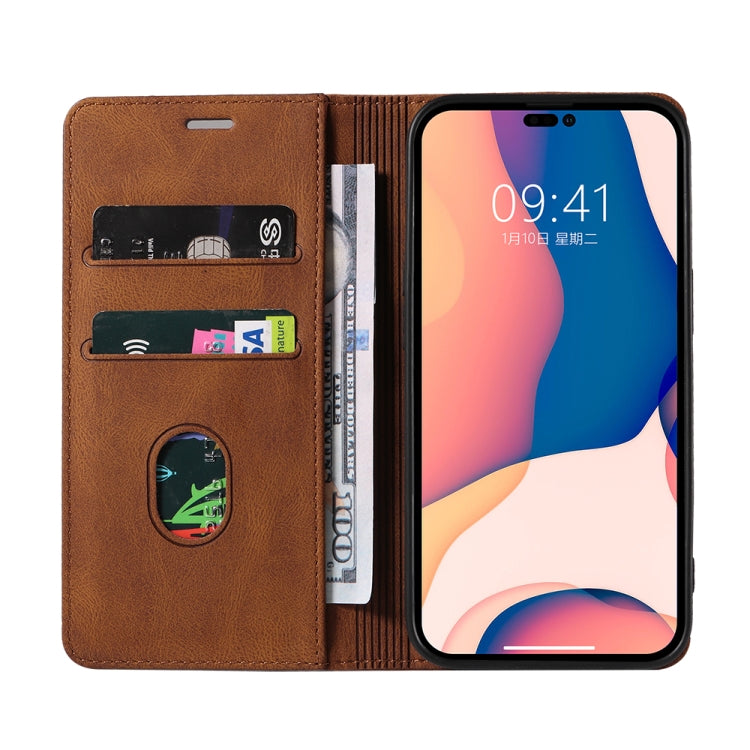 For iPhone 14 Pro Max Wristband Magnetic Leather Phone Case